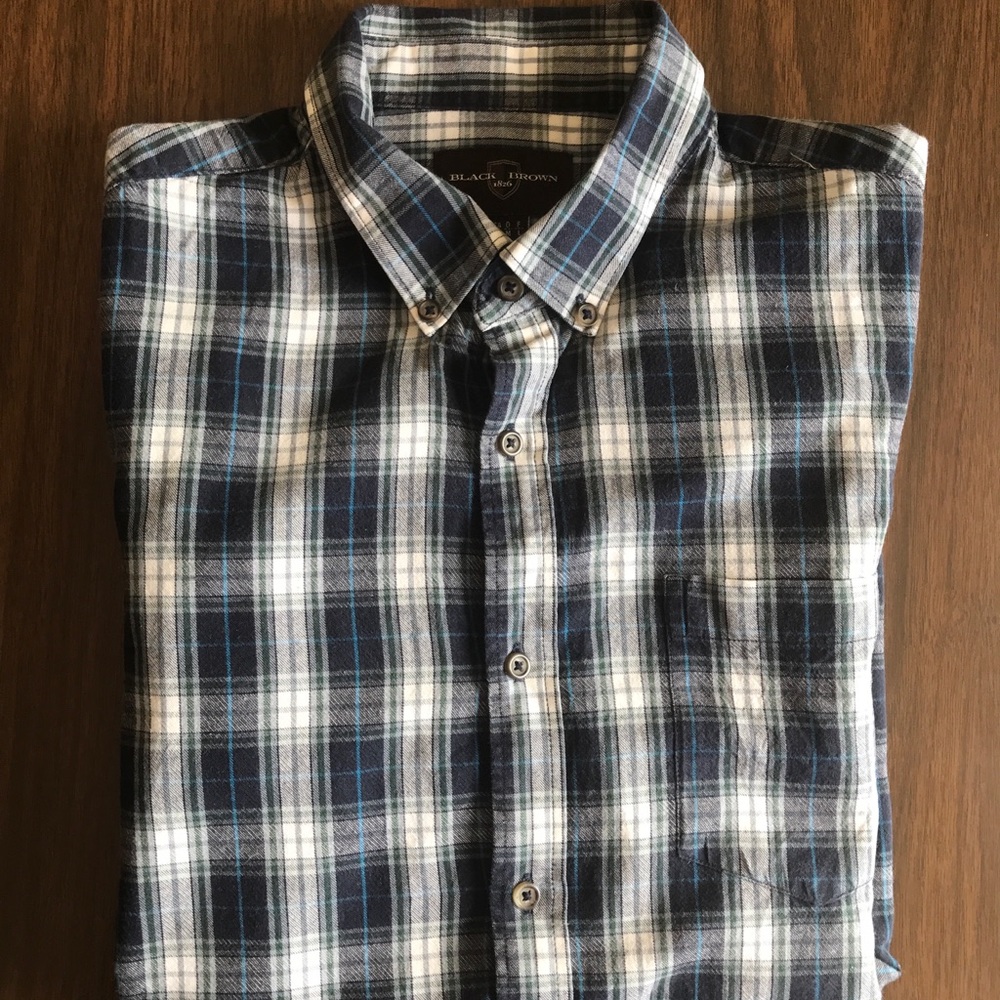 Black Brown 1826 Men’s Button-Down Shirt M Plaid